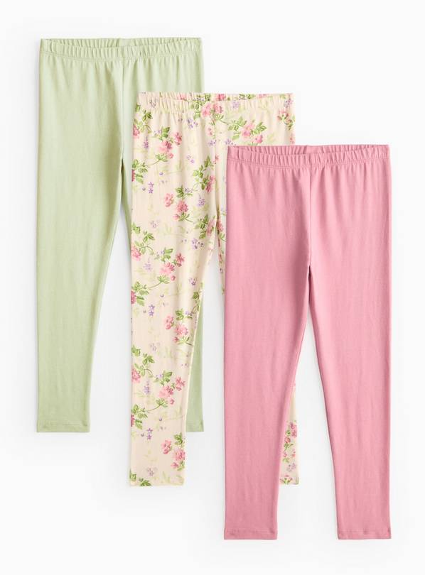 Floral & Pastel Leggings 3 Pack  5 years